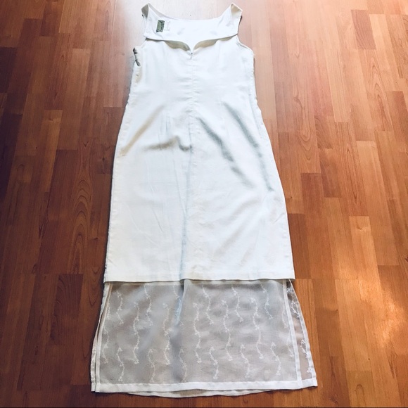 LORI M COLLECTION | Elegant White Linen Maxi Dress Size 12 - Picture 8 of 16